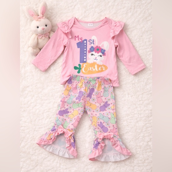 Other - My 1st Easter Pink Ruffle Two-Piece Set 12-18 Months